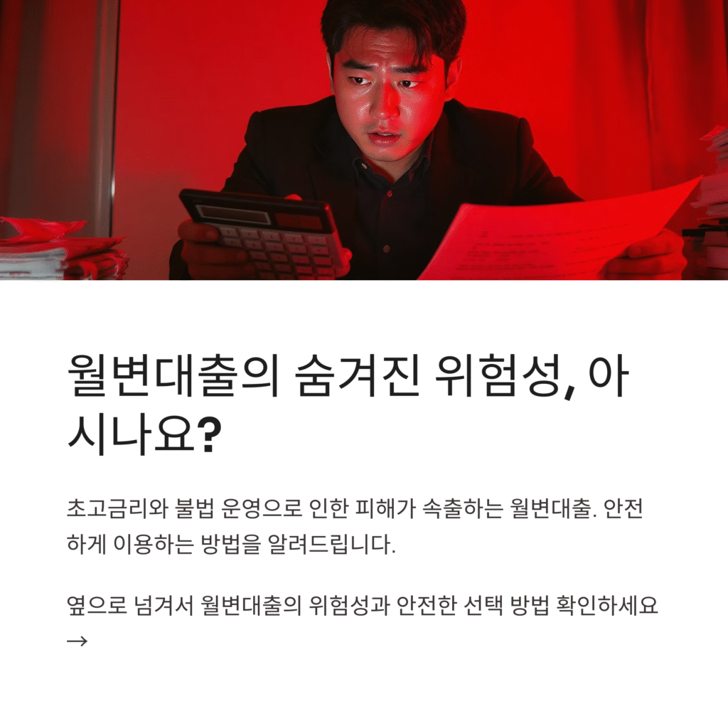 월변대출의 숨겨진 위험성, 아시나요?