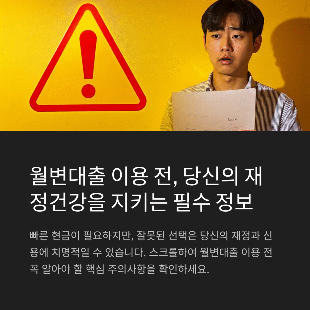 월변대출 이용 전, 당신의 재정건강을 지키는 필수 정보