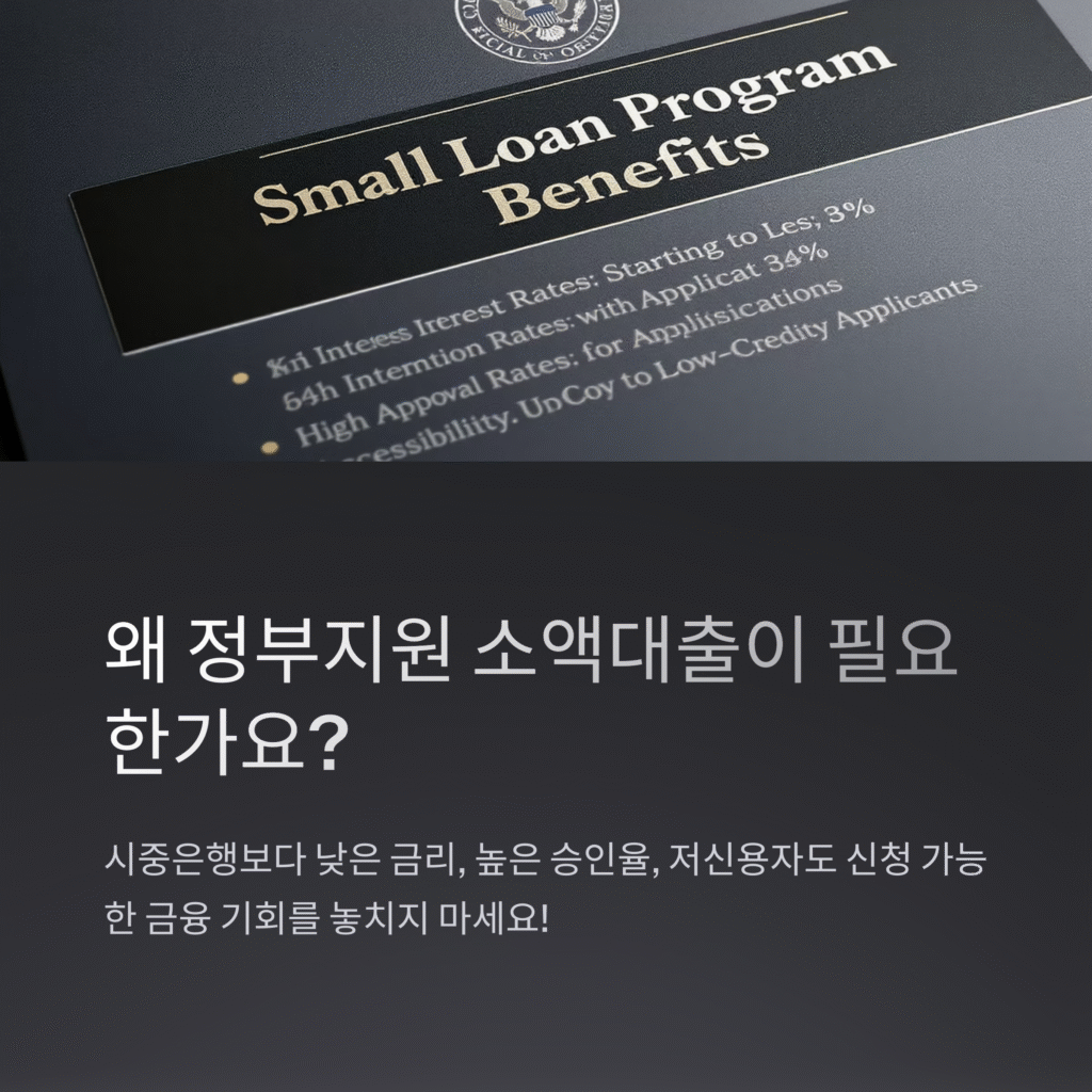 왜 정부지원 소액대출이 필요 한가요?