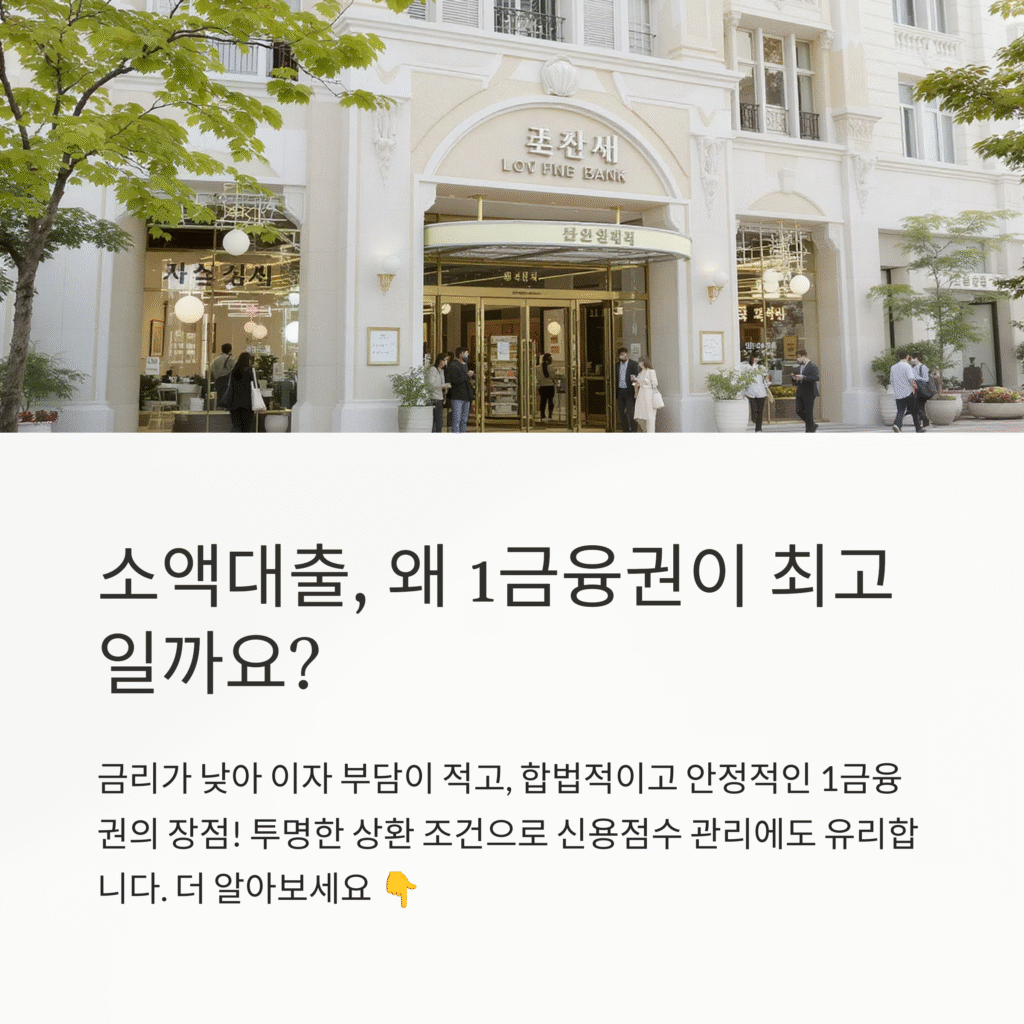 소액대출, 왜 1금융권이 최고일까요?
