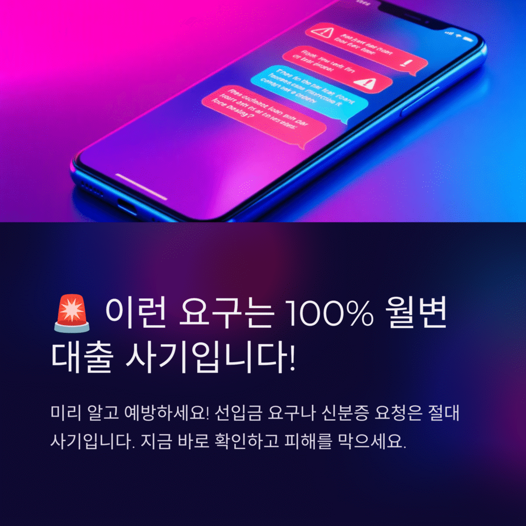 이런요구는 100% 월변 대출 사기 입니다.!