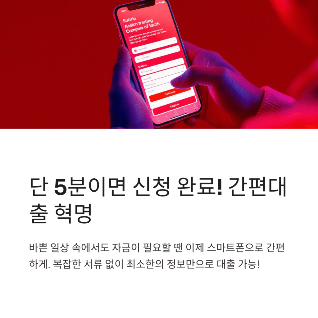 단 5분이면 신청 완료! 간편대출 혁명