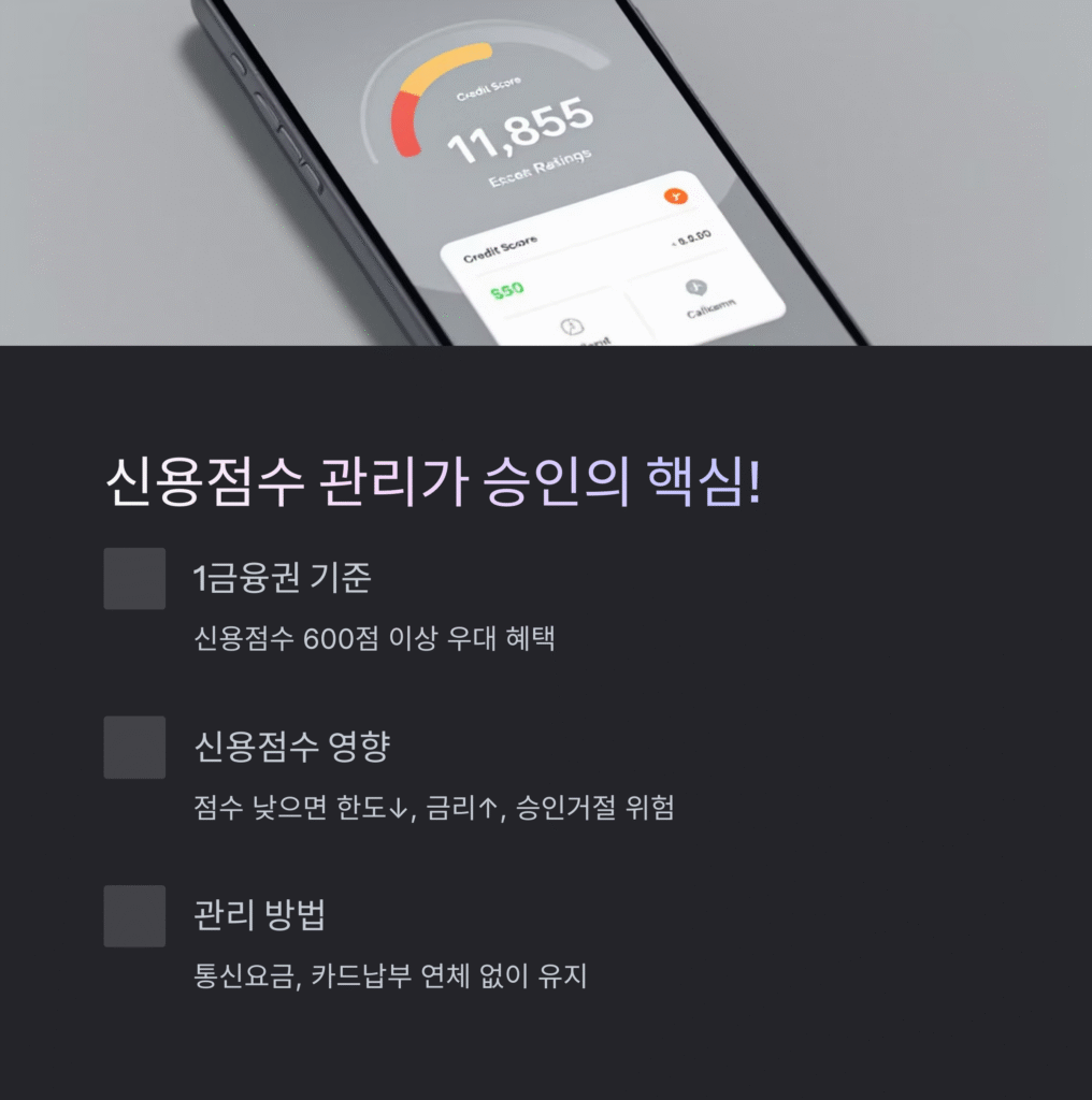 신용점수 관리가 승인의 핵심!