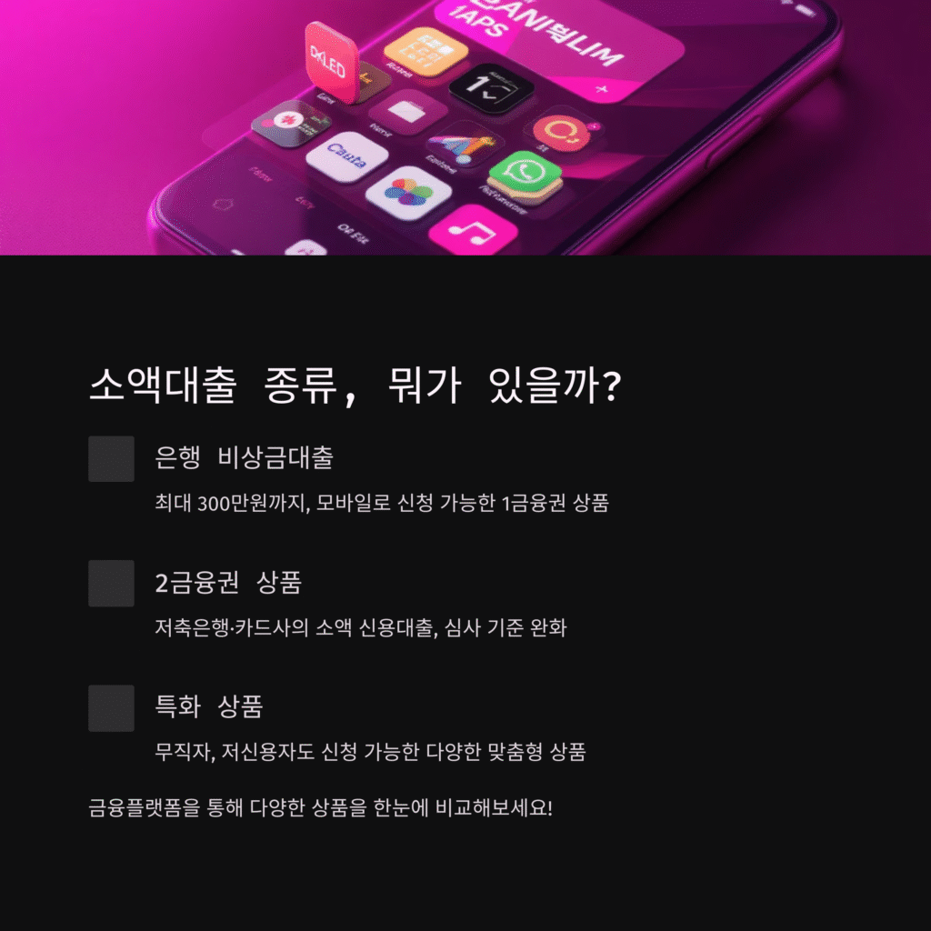 소액대출 종류, 뭐가 있을까?