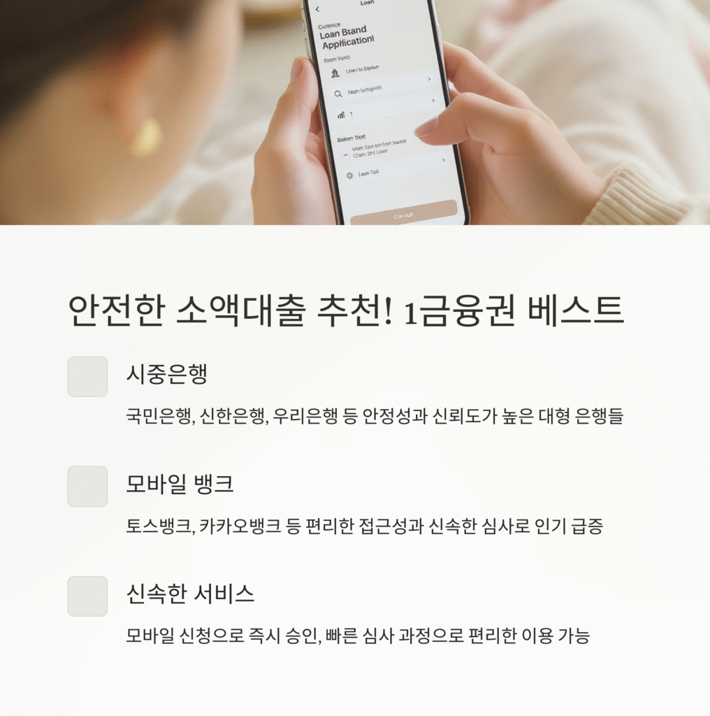 안전한 소액대출 추천! 1금융권 베스트