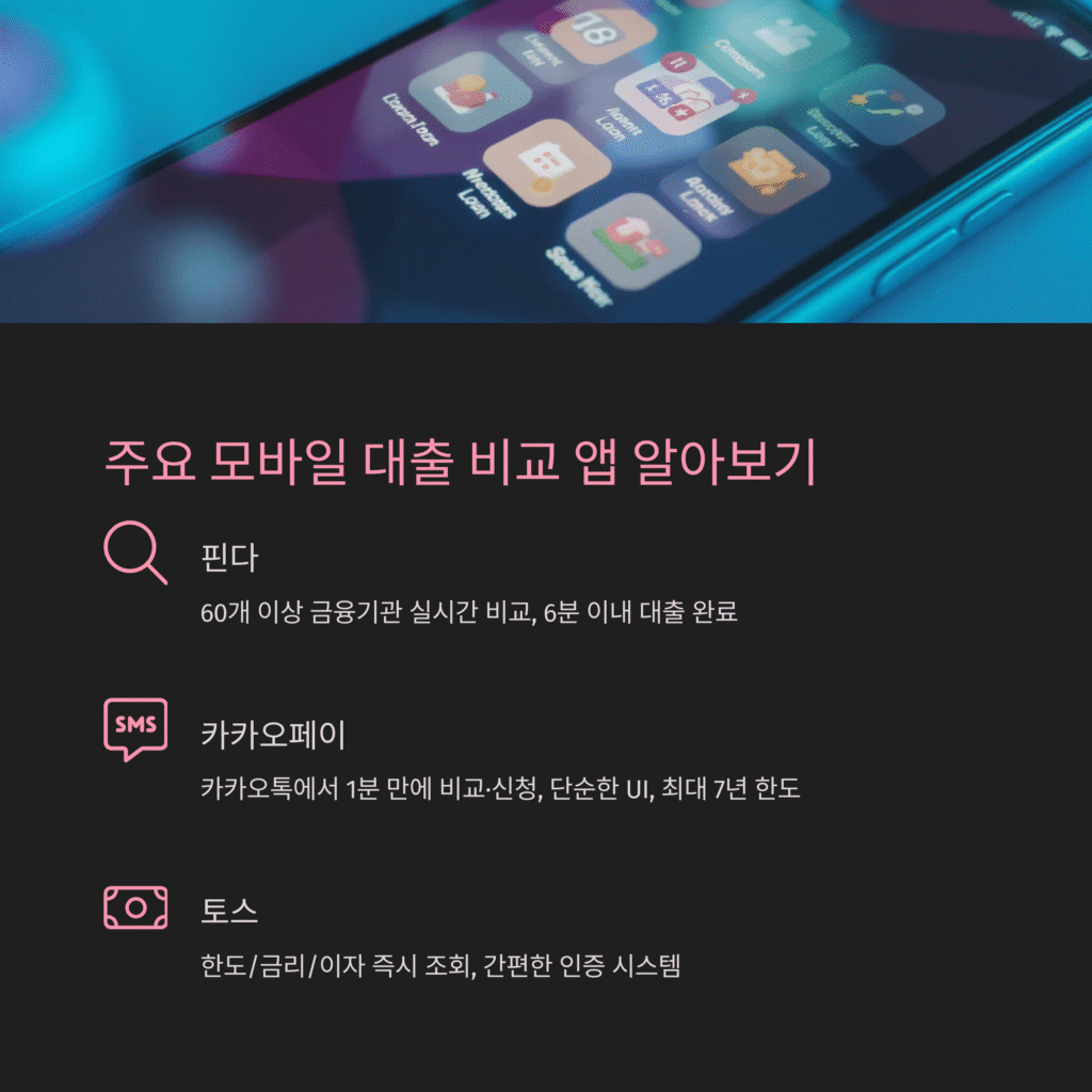 주요 모바일 대출 비교 앱 알아보기
