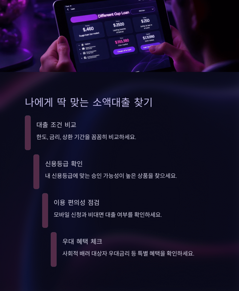 나에게 딱 맞는 소액대출 찾기
