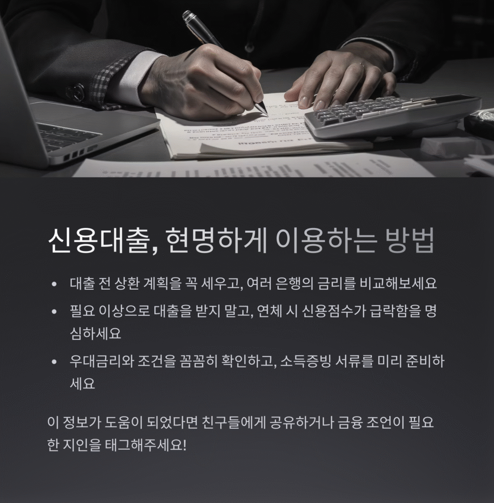 신용대출, 현명하게 이용하는 방법
