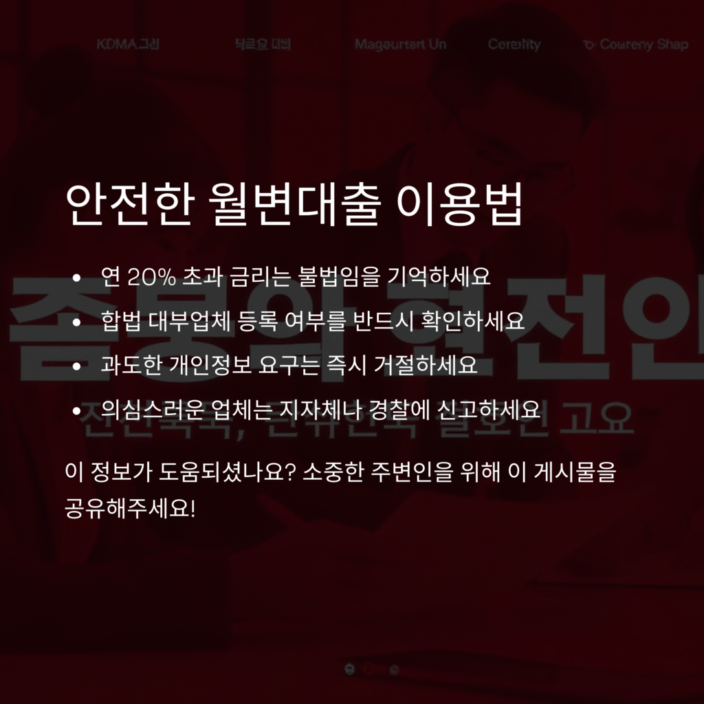 안전한 월변대출 이용법
