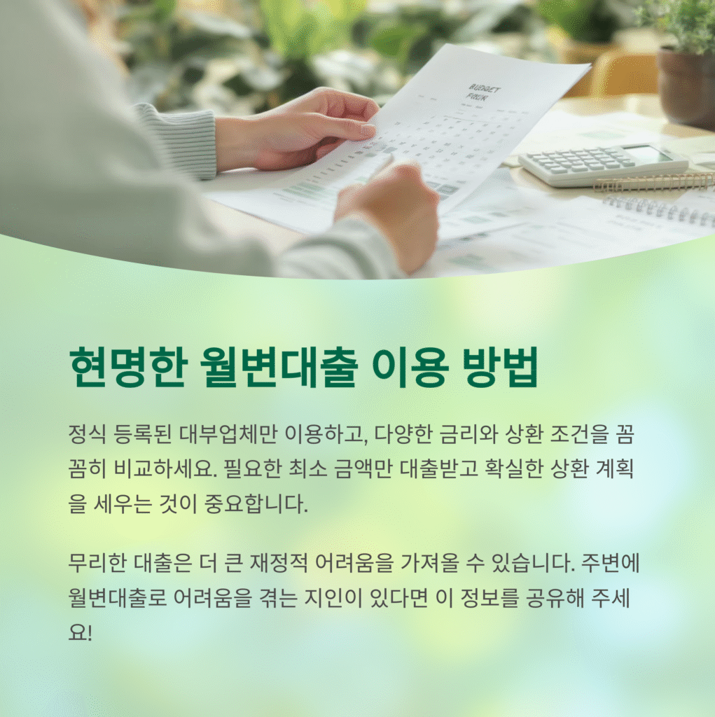 현명한 월변대출 이용 방법