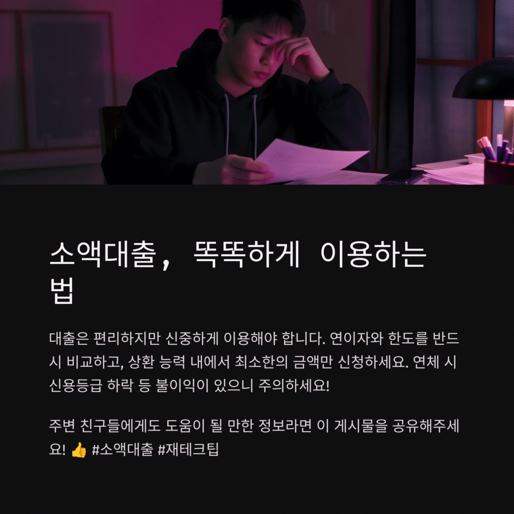 소액대출, 똑똑하게 이용하는 법