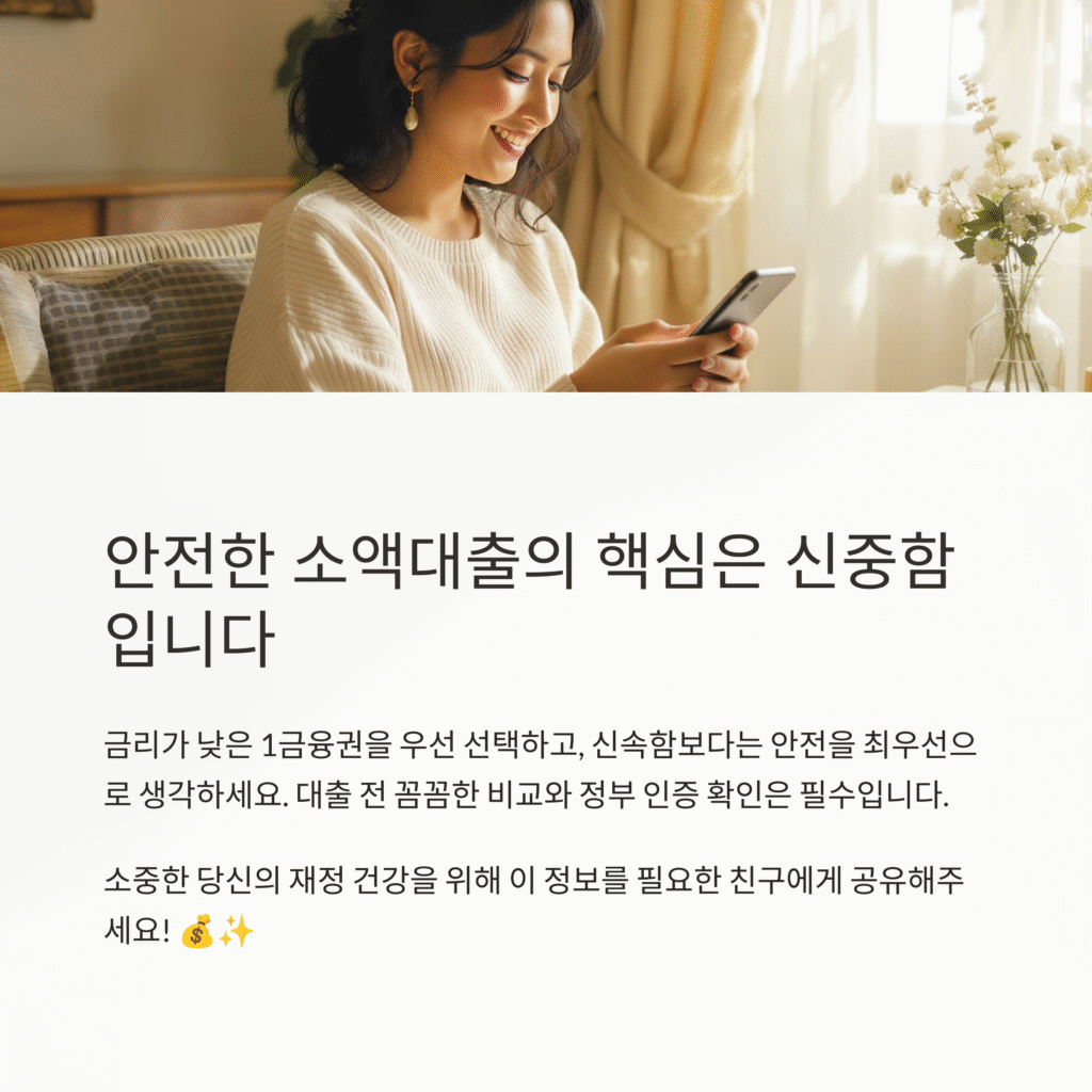 안전한 소액대출의 핵심은 심중함입니다.