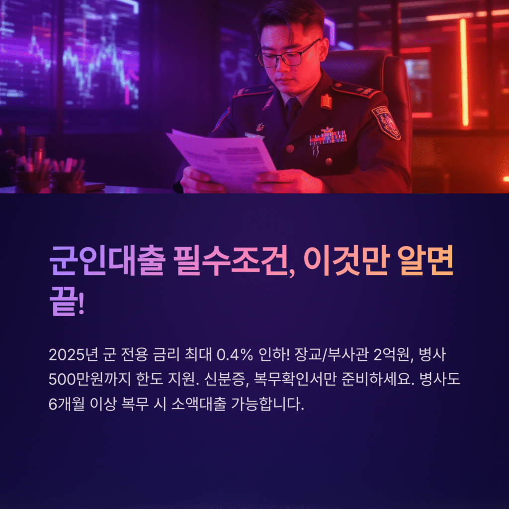 군인대출 필수조건, 이것만 알면 끝!