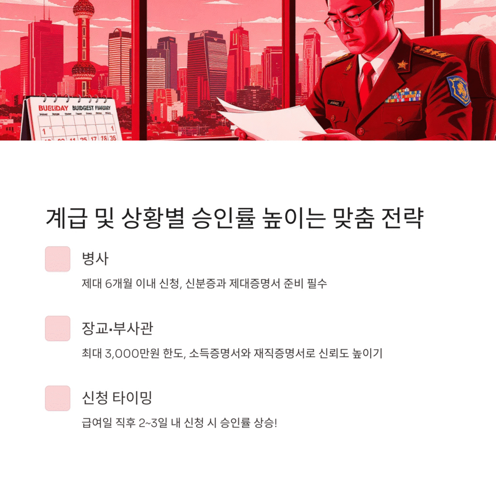 계급 및 상황별 승인률 높이는 맞춤 전략