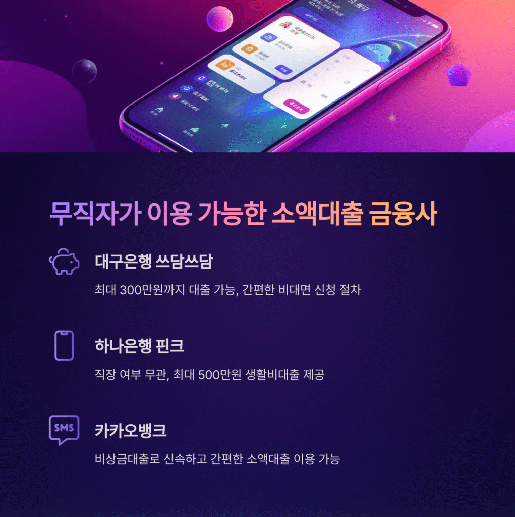 무직자가 이용 가능한 소액대출 금융사