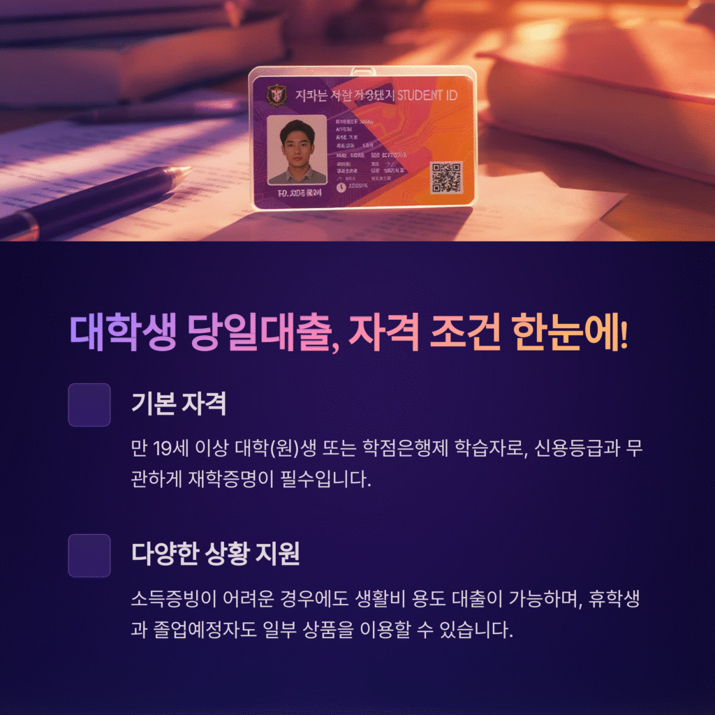 대학생 당일대출, 자격 조건 한눈에!