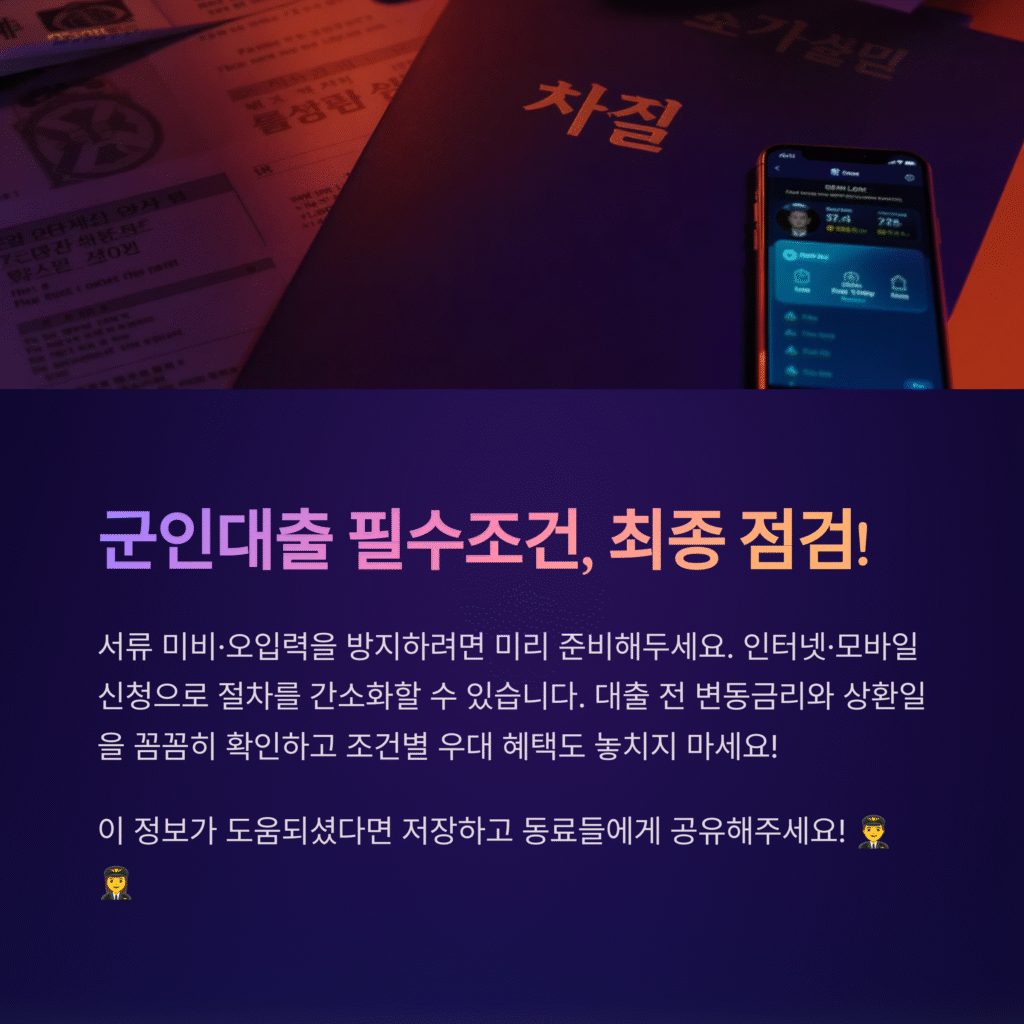 군인대출 필수 조건, 최종 점검!