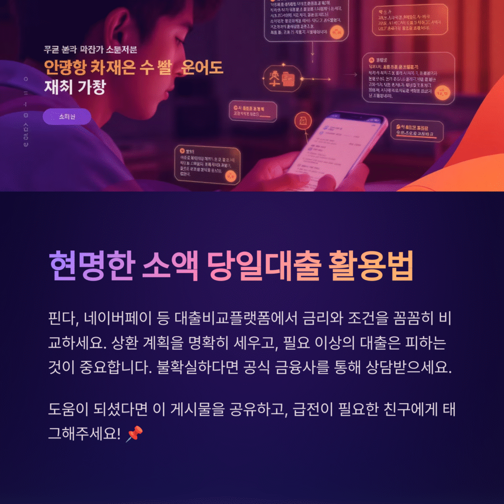 현명한 소액 당일대출 활용법