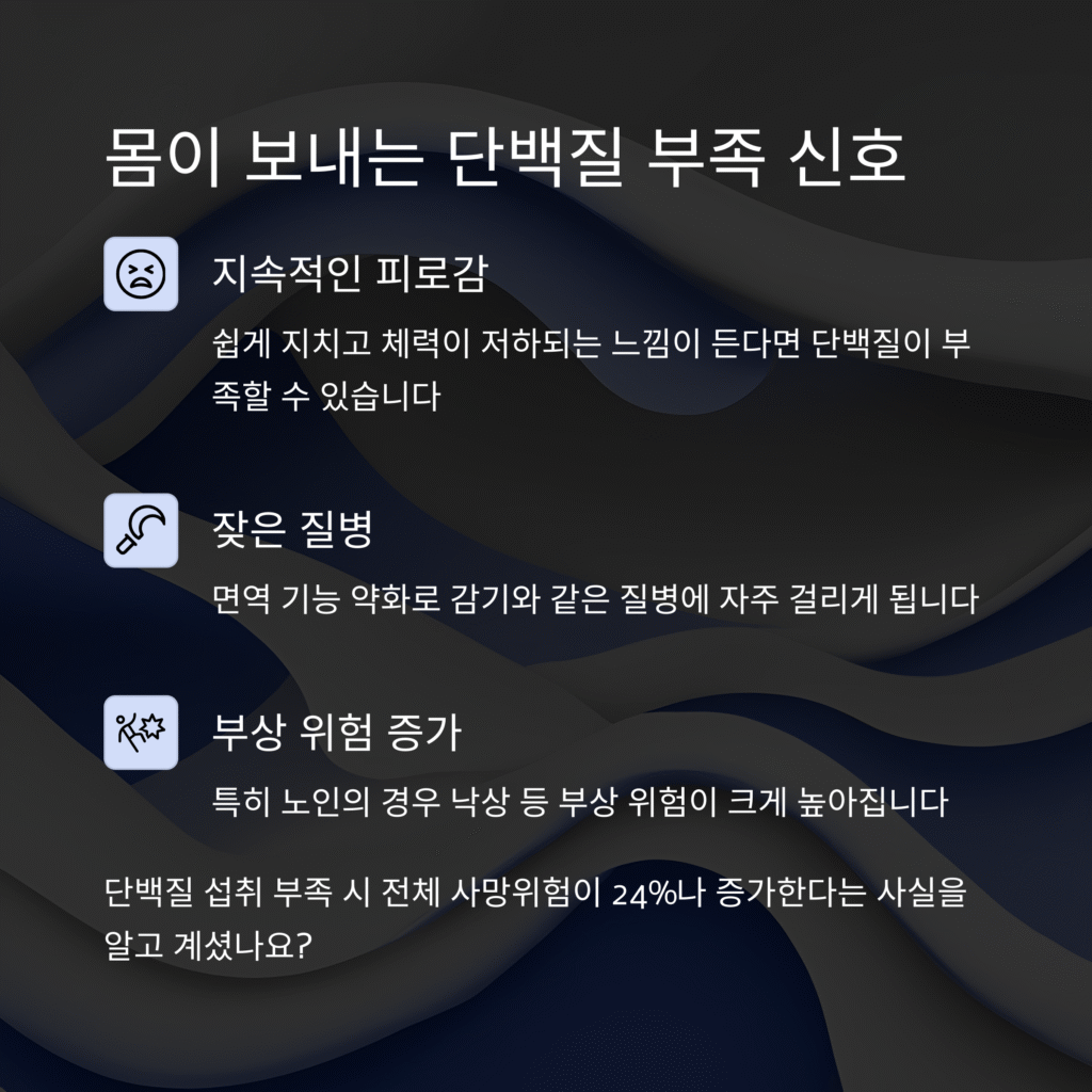몸이 보내는 단백질 부족 신호