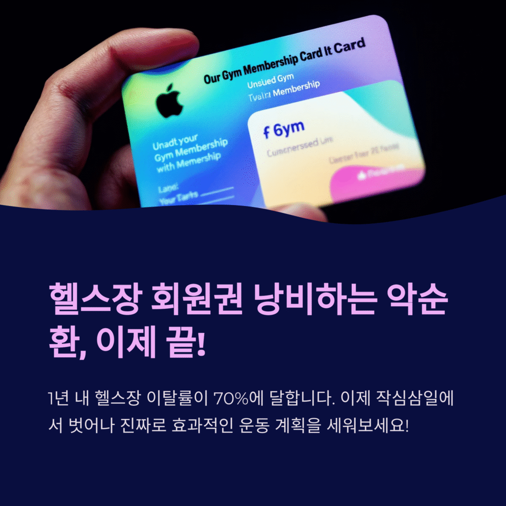 헬스장 회원권 낭비하는 악순환, 이제 끝!