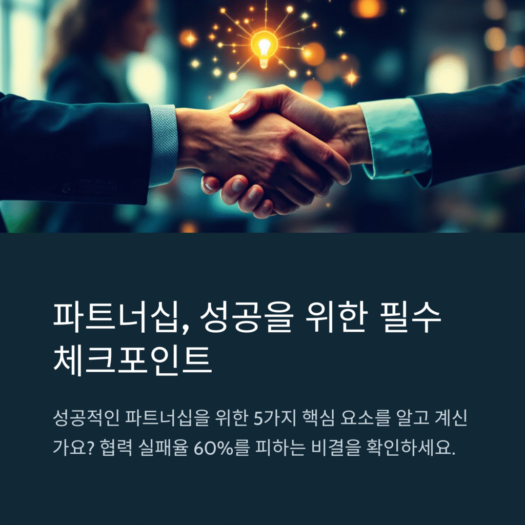 파트너쉽, 성공을 위한 필수 체크포인트