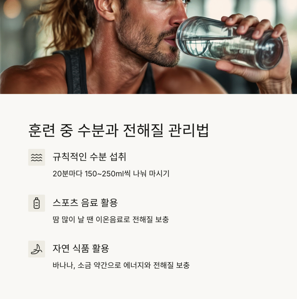 훈련 중 수분과 전해질 관리법