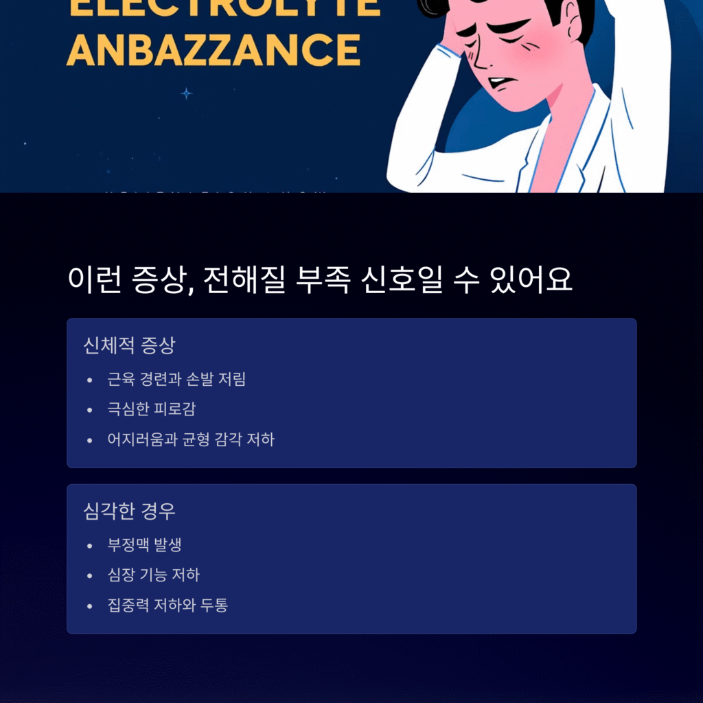 이런 증상, 전해질 부족 신호일 수 있어요