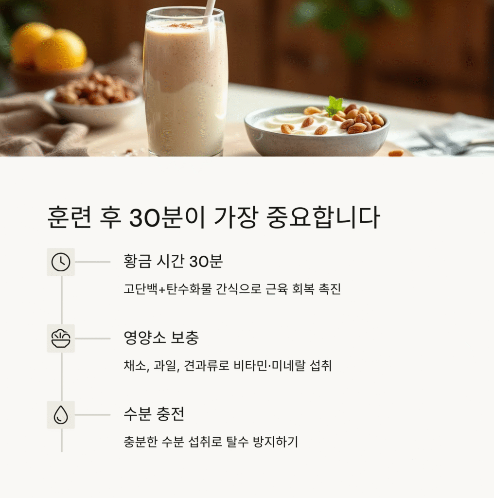 훈련 후 30분이 가장 중요합니다.