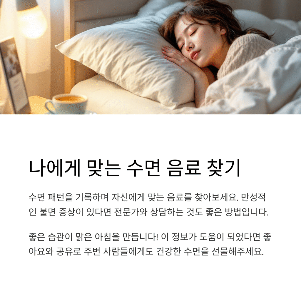 나에게 맞는 수면 음료 찾기